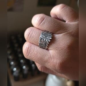 Vintage | Sterling Silver | Native American | Spoon Ring | Size 7 |